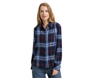 TOM TAILOR 1051661 Blouse, 40421-Bleu Marine Big Check, 46 Femmes
