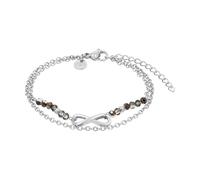 Tom Tailor 2100669 Bracelet pour femme en acier inoxydable avec verre Motif infini Noir 16 + 4 cm