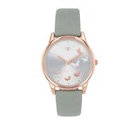 Tom Tailor 2100722 Montre pour Femme avec Bracelet en Cuir synthétique Rose Étanche 3 Bar Papillon Idée Cadeau