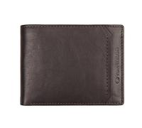 TOM TAILOR Bags Sam Portefeuille en Cuir pour Homme Format Paysage, Marron foncé, 10,5 x 2 x 8,5