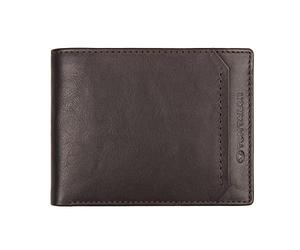 TOM TAILOR Bags Sam Portefeuille en Cuir pour Homme Format Paysage, Marron foncé, 10,5 x 2 x 8,5