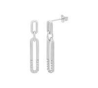 TOM TAILOR - Boucles d'Oreilles pour Femme en Argent 925 - avec Zircone - Boucle d'Oreille Pendante en Forme d'Ovale - TT-E0019