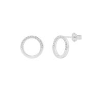 TOM TAILOR - Boucles d'Oreilles pour Femme en Argent 925 - avec Zircone - Clou d'Oreille en Forme de Cercle