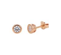 TOM TAILOR - Boucles d'Oreilles pour Femme en Argent 925 - Plaqué Or rose/Doré - avec Zircone - Clou d'Oreille en Forme de Cercle - TT-E0029