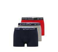 TOM TAILOR Boxers bleu foncé / gris chiné / rouge / blanc, Taille L