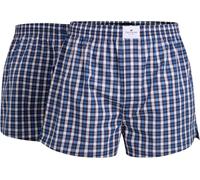 TOM TAILOR Boxers homme, Lot de 2 - Short tissé, coton, popeline, à carreaux bleu 2XL