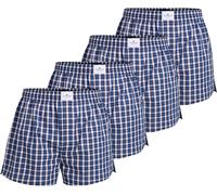 TOM TAILOR Boxers homme tissé, pack de 4 - Pure Coton, Westside C, carreaux bleu/blanc 2XL