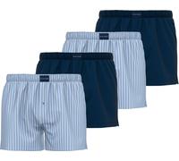 TOM TAILOR Boxers pour homme, lot de 4 - Pure Coton, Westside C, à carreaux bleu foncé/bleu clair/blanc S