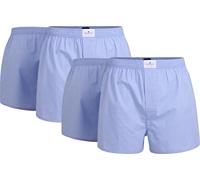 TOM TAILOR Boxers pour hommes, lot de 4 - Short tissé, coton, popeline, à carreaux bleu clair M
