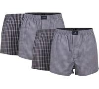 TOM TAILOR Boxers pour hommes, lot de 4 - Short tissé, coton, popeline, à carreaux bleu foncé 2XL