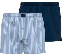 TOM TAILOR Boxers pour hommes, paquet de 2 - Pure Coton, Westside C, à carreaux bleu foncé/bleu clair/blanc L