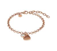 TOM TAILOR - Bracelet pour Femme en Acier inoxydable - Rosé - avec Cornaline - Pendentif en Forme de Cœur - TT-B0028