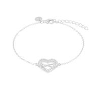 TOM TAILOR - Bracelet pour Femme en Argent 925 - avec Zircone - Pendentif en Forme de Cœur et Infini - TT-B0012