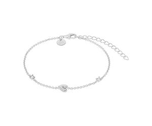 TOM TAILOR - Bracelet pour Femme en Argent 925 - avec Zircone - Pendentif en Forme de Cœur - TT-B0027