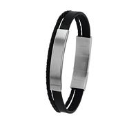 TOM TAILOR - Bracelet pour Homme en Acier inoxydable - Argenté - Pendentif en Forme en brosses - TT-B0061