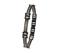 TOM TAILOR - Bracelet pour Homme en Acier inoxydable - Noir Gun - TT-B0030