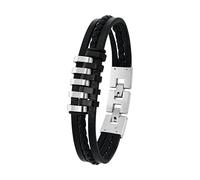 TOM TAILOR - Bracelet pour Homme en Acier inoxydable - Noir - Pendentif en Forme d'Industriel - TT-B0058