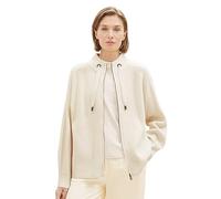 TOM TAILOR Cardigan pour Femme avec col Montant, 10354-soft Beige uni, XL