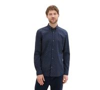Chemise manches longues cintrÃ©e en popeline imprimÃ©e Tom Tailor Denim Bleu L