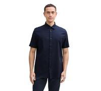 TOM TAILOR Chemise ajustée à Manches Courtes en Coton pour Homme, 10668 - Sky Captain Blue., S