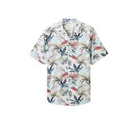 TOM TAILOR 1041372 Chemise, 35434-white Tropical Leaf Design, XXL Homme