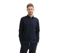 TOM TAILOR Chemise cintrée pour Homme avec imprimé intégral, 36024 - Design Bleu Marine Circulaire, M