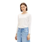 TOM TAILOR Chemise Manches Longues Basique Femme, 10315-Murmure Blanc, L Dames