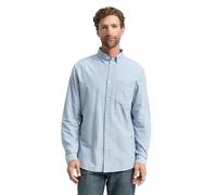 TOM TAILOR Chemise pour Homme, 38934 - Chambray Bleu Clair et Blanc, L