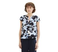 TOM TAILOR 1035245 Blouse, 34757-blue Cut Floral Design, 38 Femme
