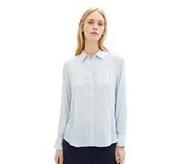 TOM TAILOR Chemisier Blouse Femme à Rayures, 33794-bande Bleu Blanc cassé, 42 Dames