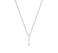TOM TAILOR - Collier pour Homme en Acier inoxydable - Argenté - Pendentif en Forme de Barre Brossée - TT-N0044