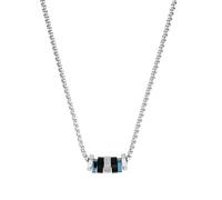 TOM TAILOR - Collier pour Homme en Acier inoxydable - Noir Bleu - Pendentif en Forme d'Éléments Métalliques - TT-N0040