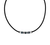 TOM TAILOR - Collier pour Homme en Acier inoxydable - Noir Gris - Pendentif en Forme d'Éléments Métalliques - TT-N0038