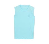 TOM TAILOR Débardeur Basique pour Homme avec Logo imprimé, 34921 - Turquoise des Caraïbes, S