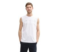TOM TAILOR Débardeur pour Homme avec Logo imprimé, Blanc 20000., XS