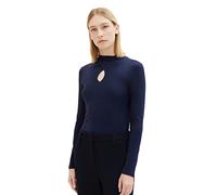 TOM TAILOR découpes Chemise Femme à Manches Longues et détail ajouré, 10668-capitaine du Ciel Bleu, L Dames