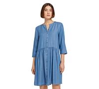 TOM TAILOR Denim 1030680 Robe en Jean Femme ,10119 - Used Mid Stone Blue Denim ,L
