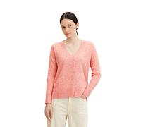 TOM TAILOR Denim 1033309 Pull Basique avec Col en V Femme ,30562 - Peach Pink Melange ,M