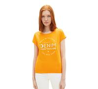 TOM TAILOR Denim 1037722 T-Shirt, 31684-Orange Bright Mango, L Femme