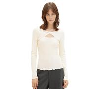 TOM TAILOR Denim 1039353 T-Shirt à Manches Longues, 29511-Beige Neutre Doux, M Femme