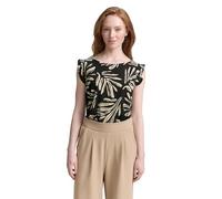TOM TAILOR Denim 1041451 T-Shirt, 37993-abstract Black Beige Print, XS Femmes