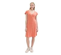 TOM TAILOR Denim 1041995 Mini Robe avec boutonnière, 35155-burnt Terracotta, L Femmes