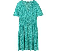 TOM TAILOR Denim 1041997 Mini Robe Basique avec Motif intégral, 35326-Vert-Imprimé Minimal, XL Femme