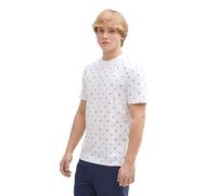 TOM TAILOR Denim 1045043 T-Shirt, 37553-white Mini Leaves Print, L Hommes