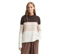 TOM TAILOR Denim 1047880 Pull-Over, 39191-Brown Camel Colorblock, M Femme