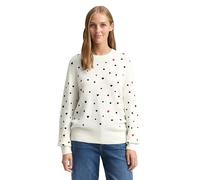 TOM TAILOR Denim 1049088 Pull-Over, 39151-Blanc et Noir à Pois et cœurs, M Femme