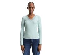 TOM TAILOR Denim 1051662 T-Shirt à Manches Longues, 13733-Silver Cloud Blue, M Femmes
