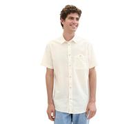TOM TAILOR Denim Chemise à Manches Courtes en Chambray pour Homme avec Poche Poitrine, 10338 - Beige Clair et Doux, XL