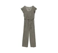 TOM TAILOR Denim Combinaison culotte pour femme, 37995 - Noir/beige à rayures, L