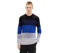 Tom Tailor Denim Herren Rundhals Pullover STRUCTURED COLORBLOCK - Coupe Regular